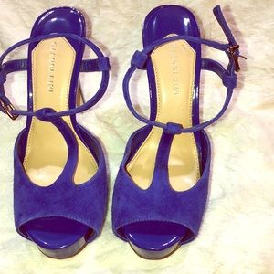 Gianni Bini Electric Blue Suede Heels
